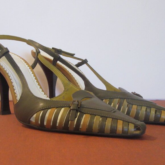 NINE WEST Summer Leather SlingBack Pumps, size 8M - Picture 2 of 10